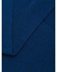 Sciarpa di lana lavorata a maglia blu scuro di Canali