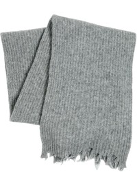 Sciarpa di lana lavorata a maglia grigia