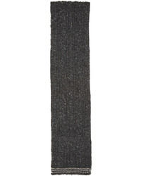 Sciarpa di lana lavorata a maglia grigio scuro