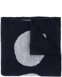 Sciarpa di lana stampata blu scuro di Kolor