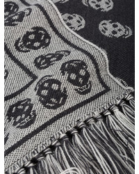 Sciarpa di lana stampata grigia di Alexander McQueen