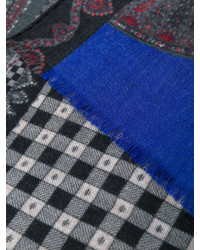 Sciarpa di lana stampata grigio scuro di Etro