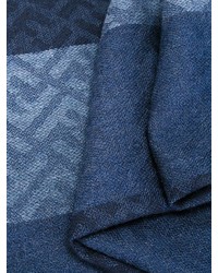 Sciarpa di lana tessuta blu scuro di Fendi