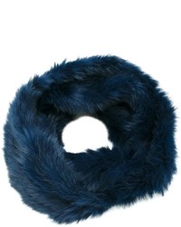 Sciarpa di pelliccia blu scuro di Yves Salomon