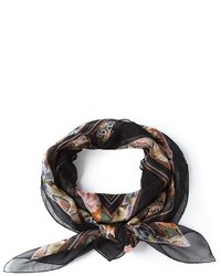 Sciarpa di seta a fiori nera di Alexander McQueen