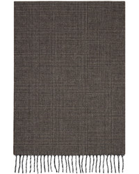 Sciarpa di seta a quadri grigio scuro di Tom Ford