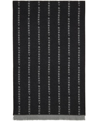 Sciarpa di seta a righe verticali grigio scuro di Burberry
