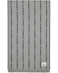 Sciarpa di seta a righe verticali grigio scuro di Burberry