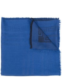 Sciarpa di seta blu di Versace