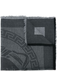 Sciarpa di seta grigio scuro di Versace