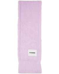 Sciarpa di seta lavorata a maglia viola chiaro di Jil Sander