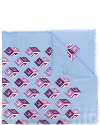 Sciarpa di seta stampata azzurra di Gucci