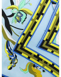 Sciarpa di seta stampata azzurra di Emilio Pucci