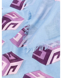 Sciarpa di seta stampata azzurra di Gucci
