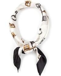 Sciarpa di seta stampata bianca di Dolce & Gabbana