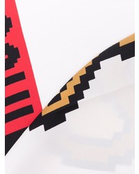 Sciarpa di seta stampata bianca di Moschino