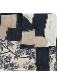 Sciarpa di seta stampata blu scuro di Pierre Louis Mascia