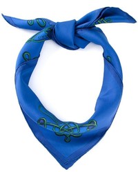 Sciarpa di seta stampata blu di Hermes
