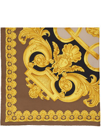 Sciarpa di seta stampata gialla di Versace