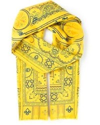 Sciarpa di seta stampata gialla di Etro