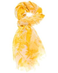 Sciarpa di seta stampata gialla di Stella McCartney