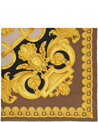 Sciarpa di seta stampata gialla di Versace