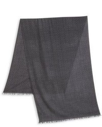 Sciarpa di seta stampata grigio scuro