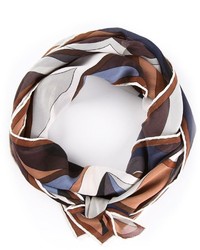 Sciarpa di seta stampata marrone di Emilio Pucci