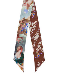 Sciarpa di seta stampata marrone di Vivienne Westwood