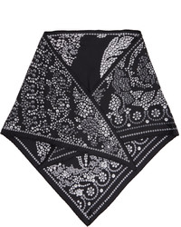 Sciarpa di seta stampata nera di Versace