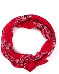 Sciarpa di seta stampata rossa di Saint Laurent