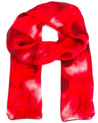 Sciarpa di seta stampata rossa di Valentino
