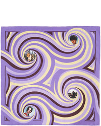Sciarpa di seta stampata viola chiaro
