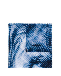 Sciarpa effetto tie-dye blu scuro