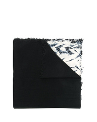 Sciarpa effetto tie-dye nera e bianca