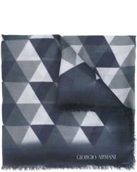 Sciarpa geometrica blu scuro di Giorgio Armani