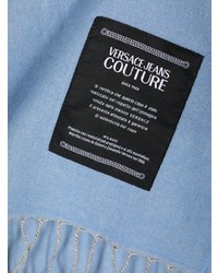 Sciarpa lavorata a maglia azzurra di VERSACE JEANS COUTURE