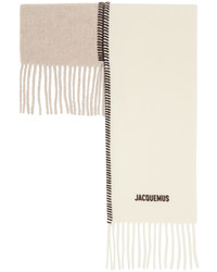 Sciarpa lavorata a maglia beige di Jacquemus