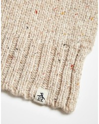 Sciarpa lavorata a maglia beige di Original Penguin