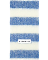 Sciarpa lavorata a maglia bianca e blu di Acne Studios