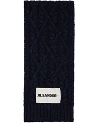 Sciarpa lavorata a maglia blu scuro di Jil Sander