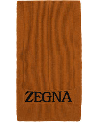 Sciarpa lavorata a maglia terracotta di Zegna