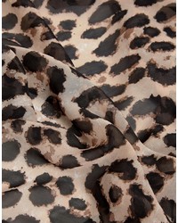 Sciarpa leopardata marrone chiaro