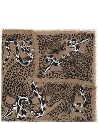 Sciarpa leopardata marrone di Alexander McQueen