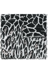 Sciarpa leopardata nera di Roberto Cavalli