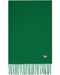 Sciarpa ricamata verde di MAISON KITSUNÉ