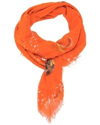Sciarpa stampata arancione di Alexander McQueen