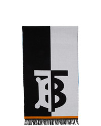 Sciarpa stampata bianca e nera di Burberry