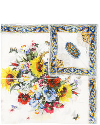 Sciarpa stampata bianca di Dolce & Gabbana