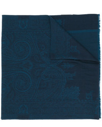 Sciarpa stampata blu scuro di Etro
